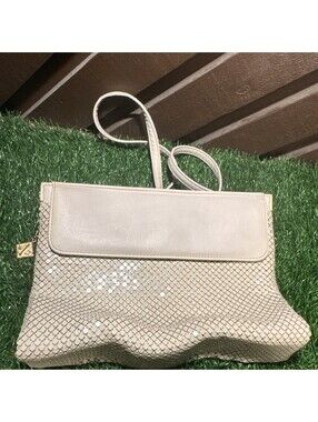 VTG Whiting & Davis Cream Metal Mesh Shoulder Bag